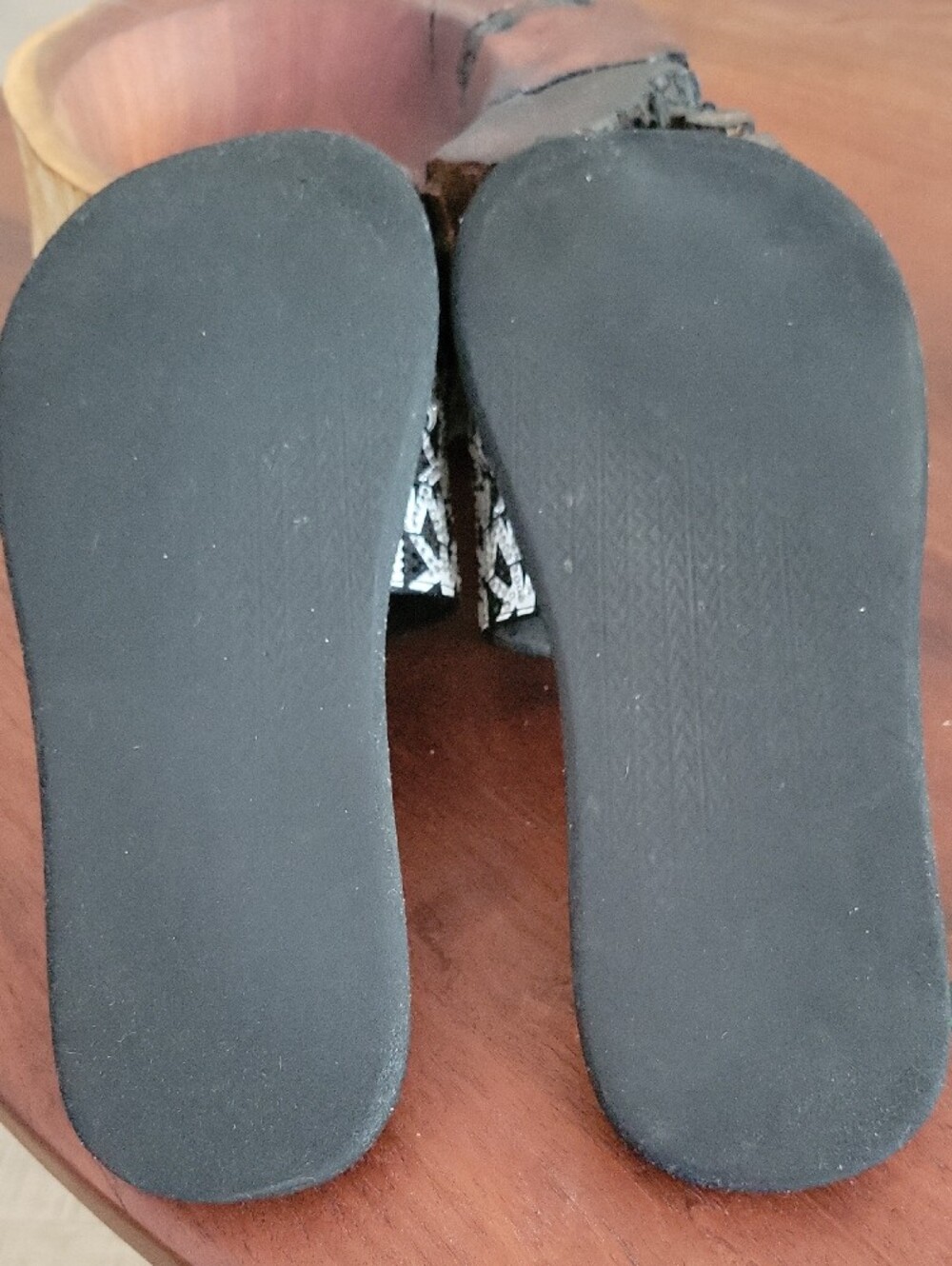 Michael Kors Black Slide Sandals with White MK Logo Strap - Picture 6 of 11